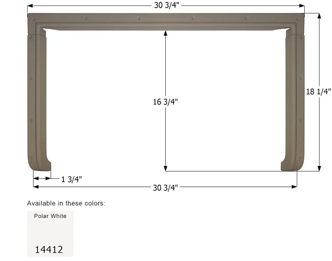 14412 – ICON Step Trim, 30-3/4 Inch Length x 18-1/4 Inch Width Polar White Plastic